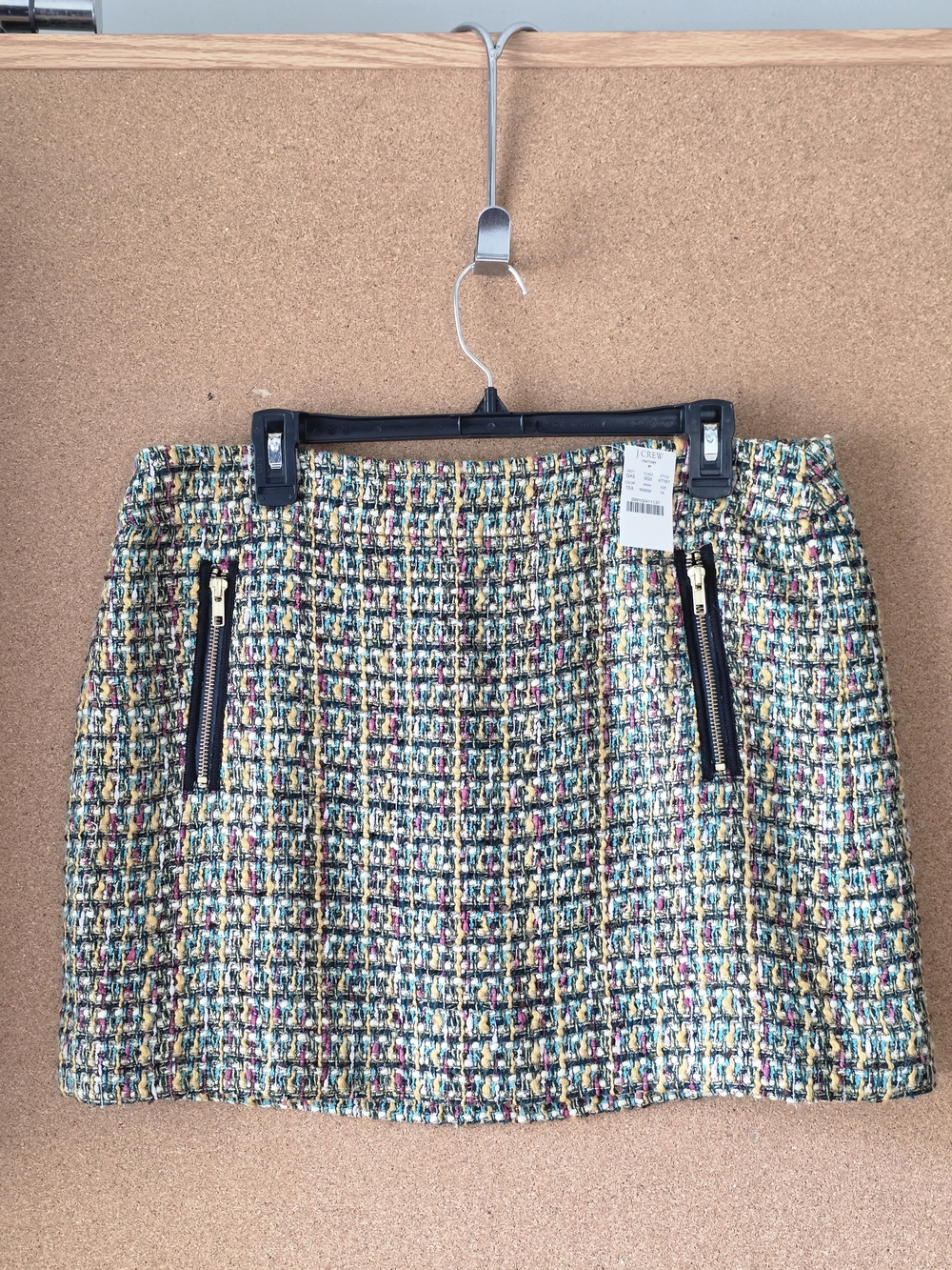 J.Crew Tweed Zip Pocket Mini Skirt NWT Size 14